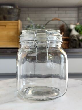 Glass Flip Top Storage Canister Jar